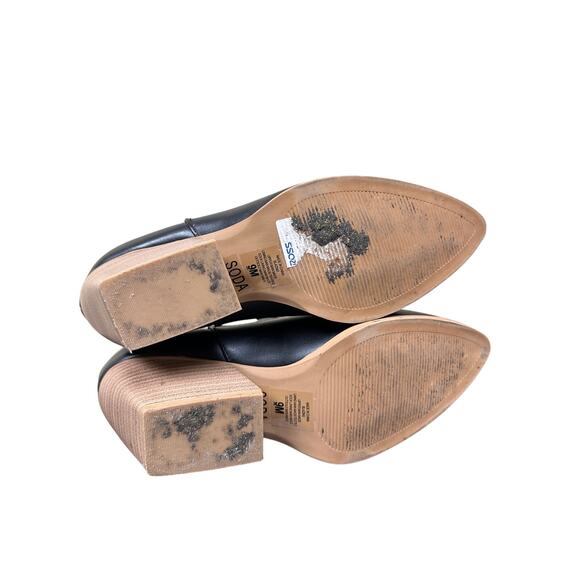 Soda Size 9 Cowgirl Western Embroidered Ankle Boots Bootie Pointed Toe Black - Picture 4 of 13